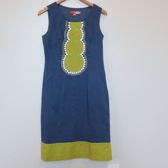 Boden beaded dress blue green embellished boho knee 10 long beaded artsy casual - Picture 2 of 10